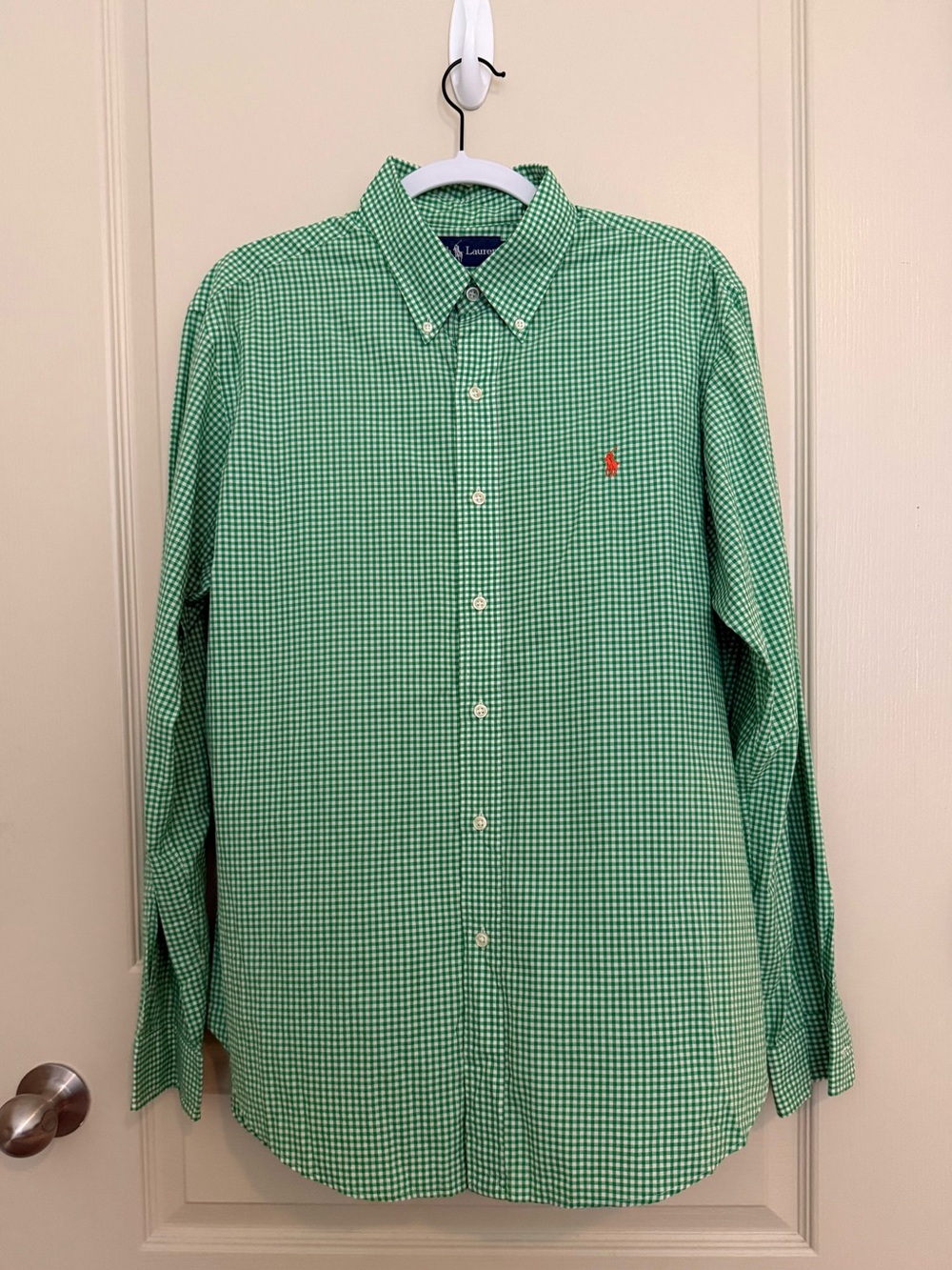 Ralph Lauren Green Gingham Button-Down Shirt